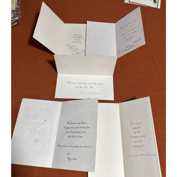 Vintage Lot Of 5 used Christmas Greeting Cards - Picture 3 of 3